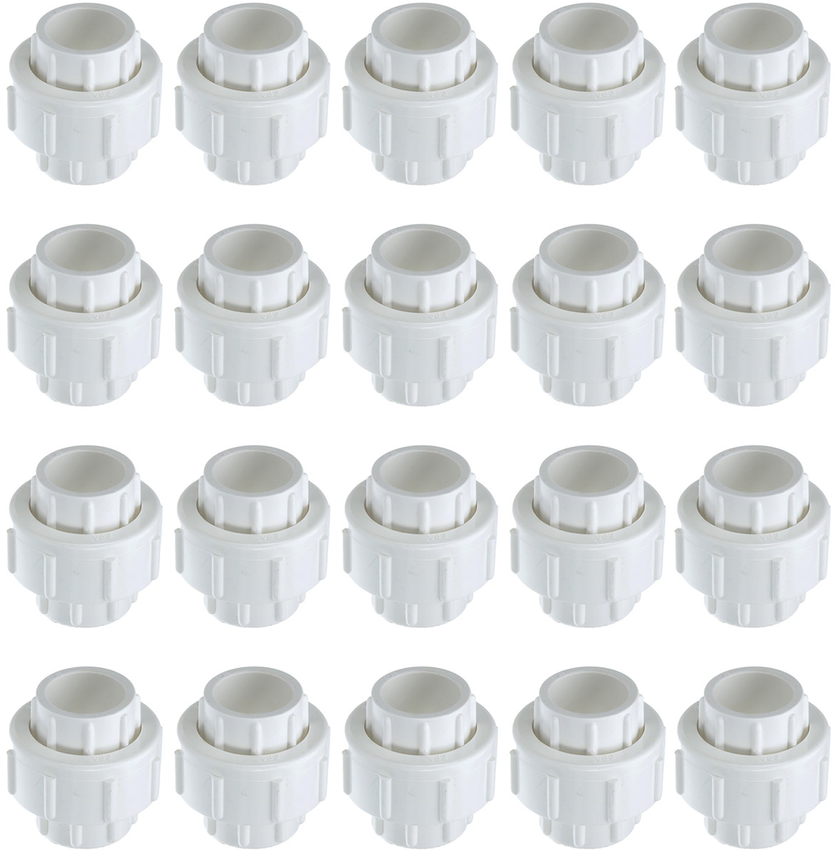 20-Pack 3/4 in. Schedule 40 PVC Unions w/ O-Ring Socket-Type Pipe Fittings