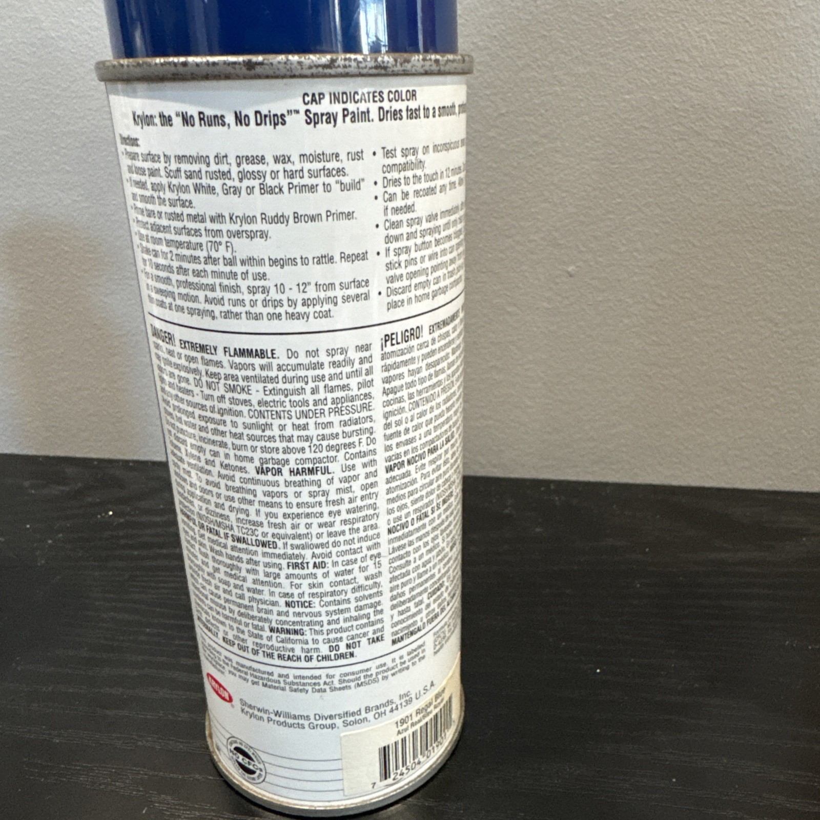 Krylon 1901 12-Oz Fast-Drying Spray Paint, Regal Blue – 1994 vintage (3/4 full)