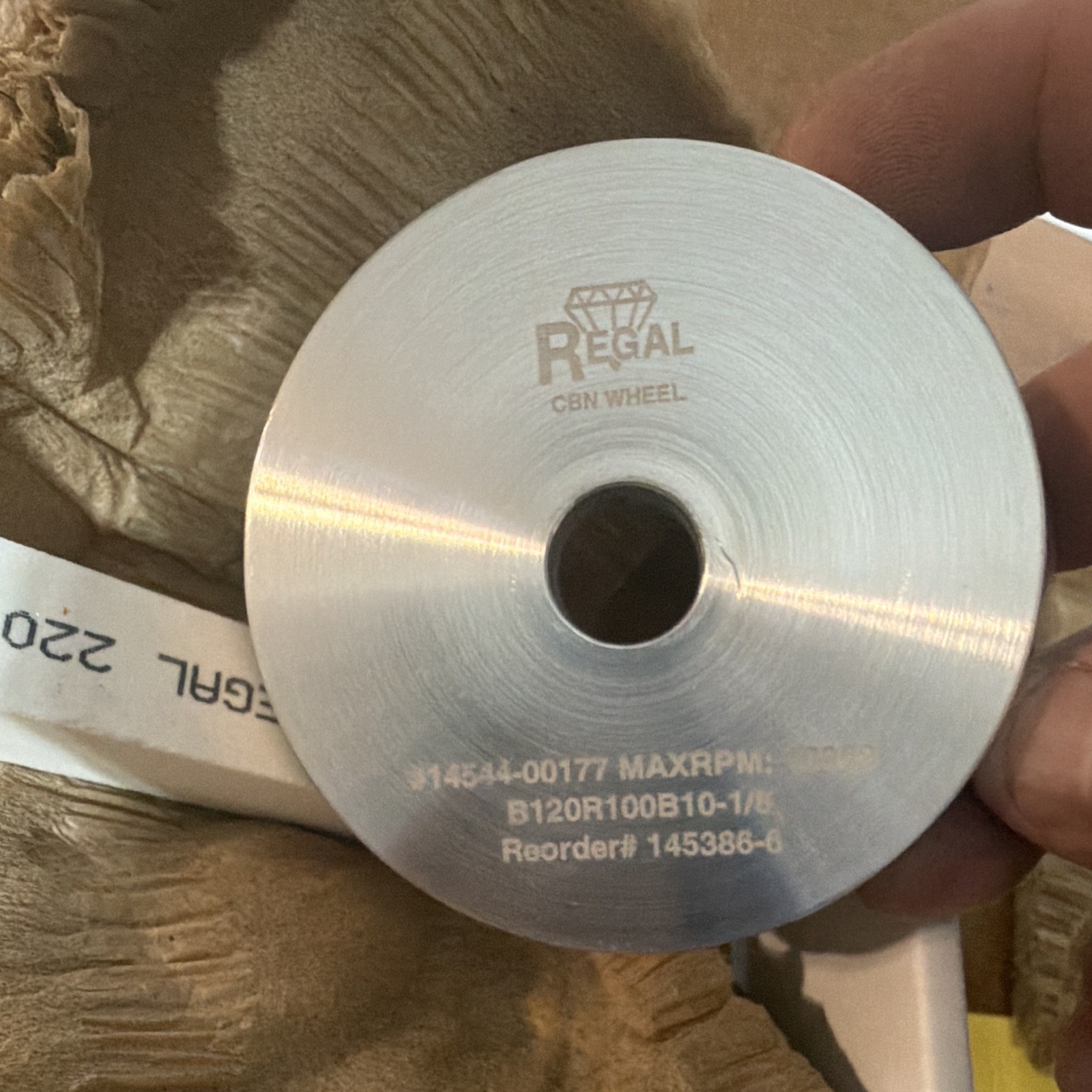 Regal CBN Grinding Wheel 3-1/2in x 1/4in x 5/8in 120 Grit Medium MPN 2 sets