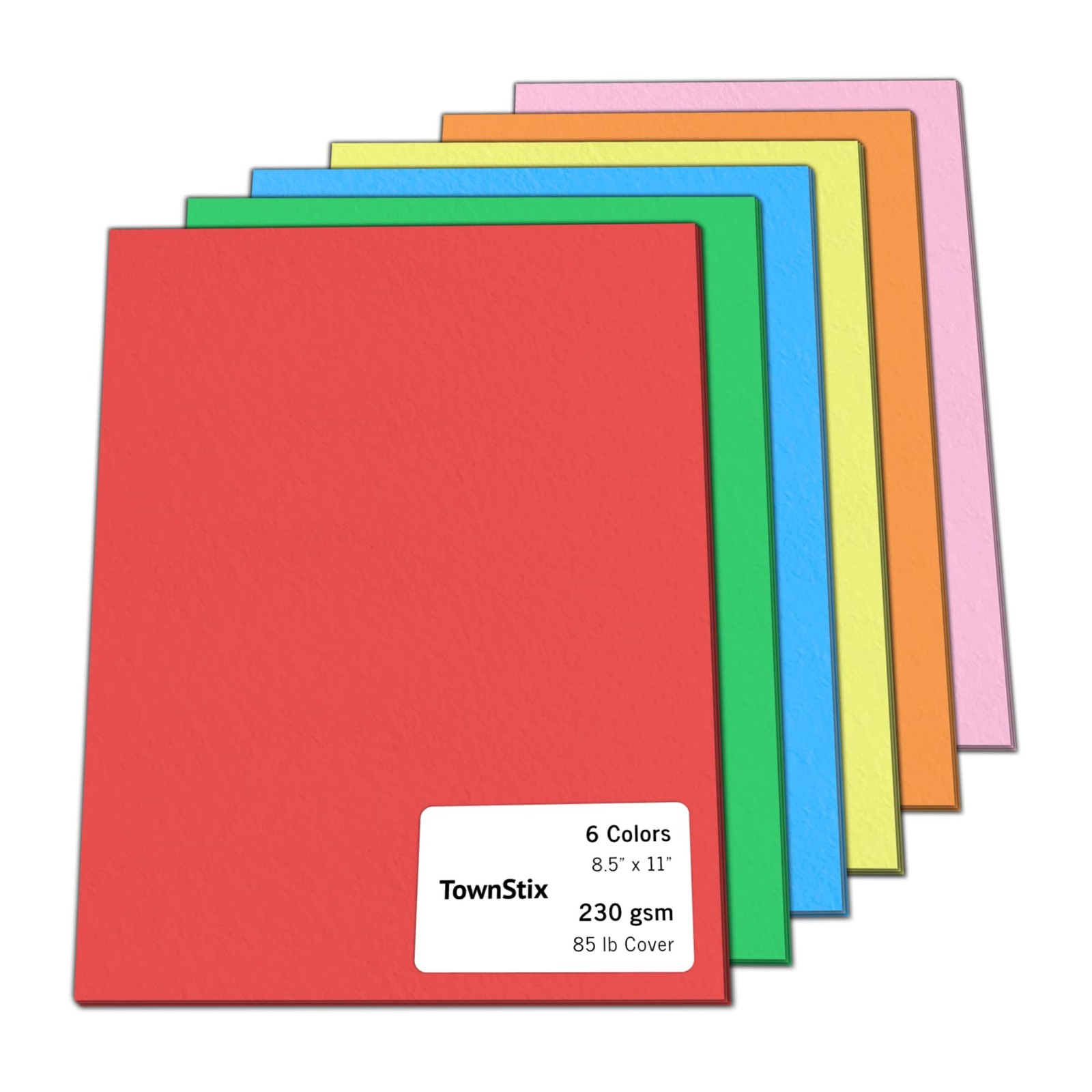 24 Pieces, 85 lb (230 gsm) – Colored Cardstock, 6 Assorted Colors – Laser and…