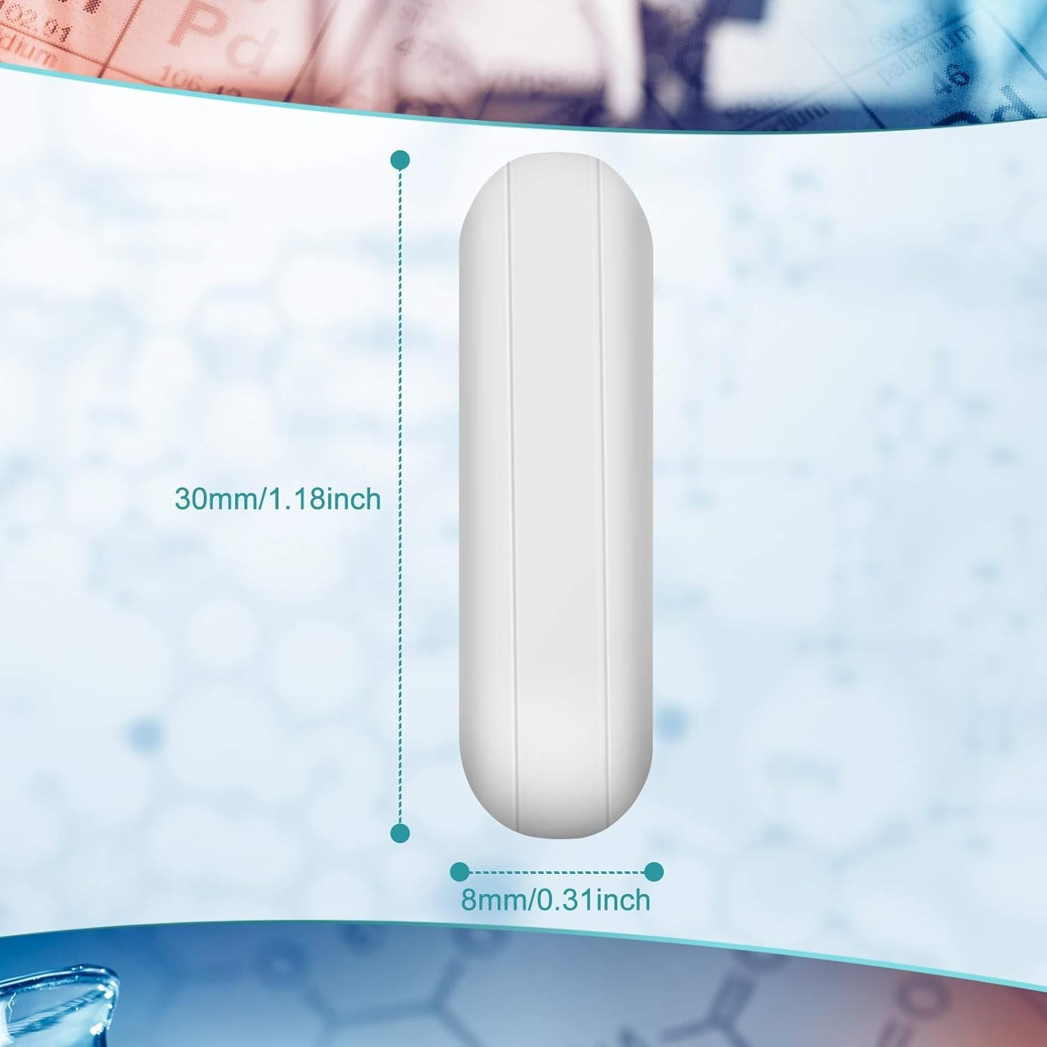8 Pieces PTFE Magnetic Mixer Stirrer Bar, White Color Stainless Steel Laborat…