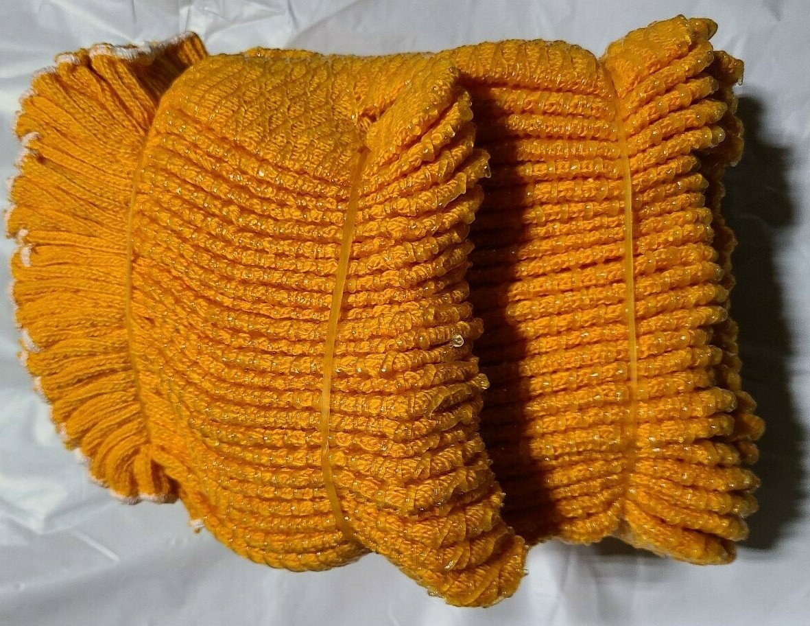 1 DOZEN 12 PAIR Orange Honeycomb PVC Grip String Knit Gloves WORK GLOVES Large
