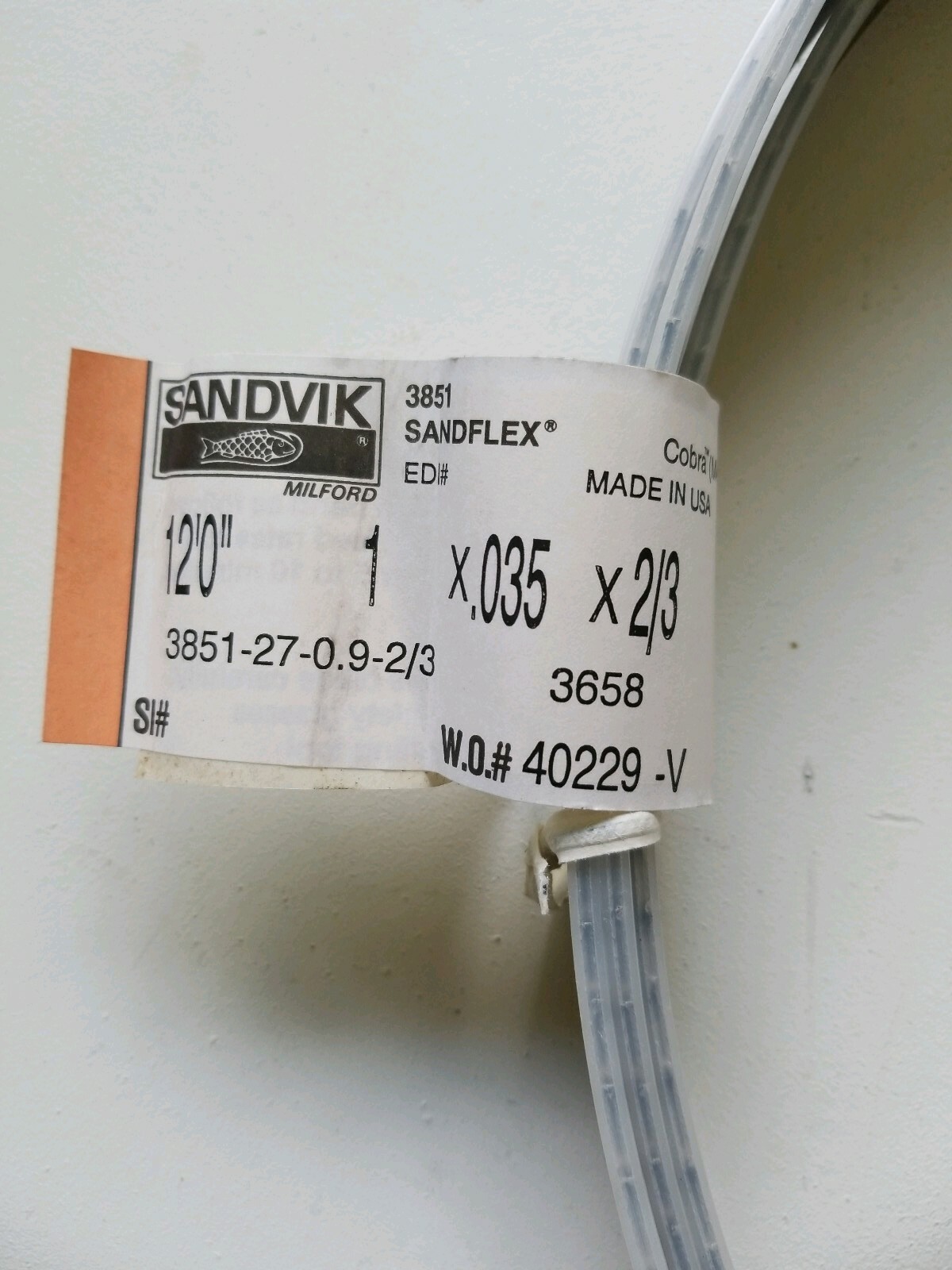 1 pc 3851-27-0.9-2/3 3658 Sandflex Cobra M42 Bandsaw Blade 12′ 0″ x 1 x .035 2/