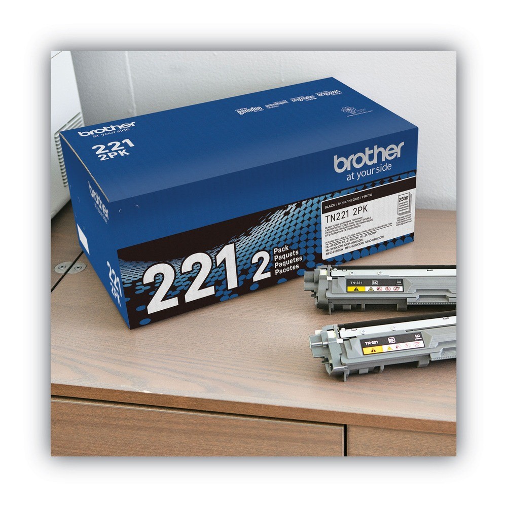 Brother TN2212PK 2500 Page-Yield Toner – Black (2/Pack) New