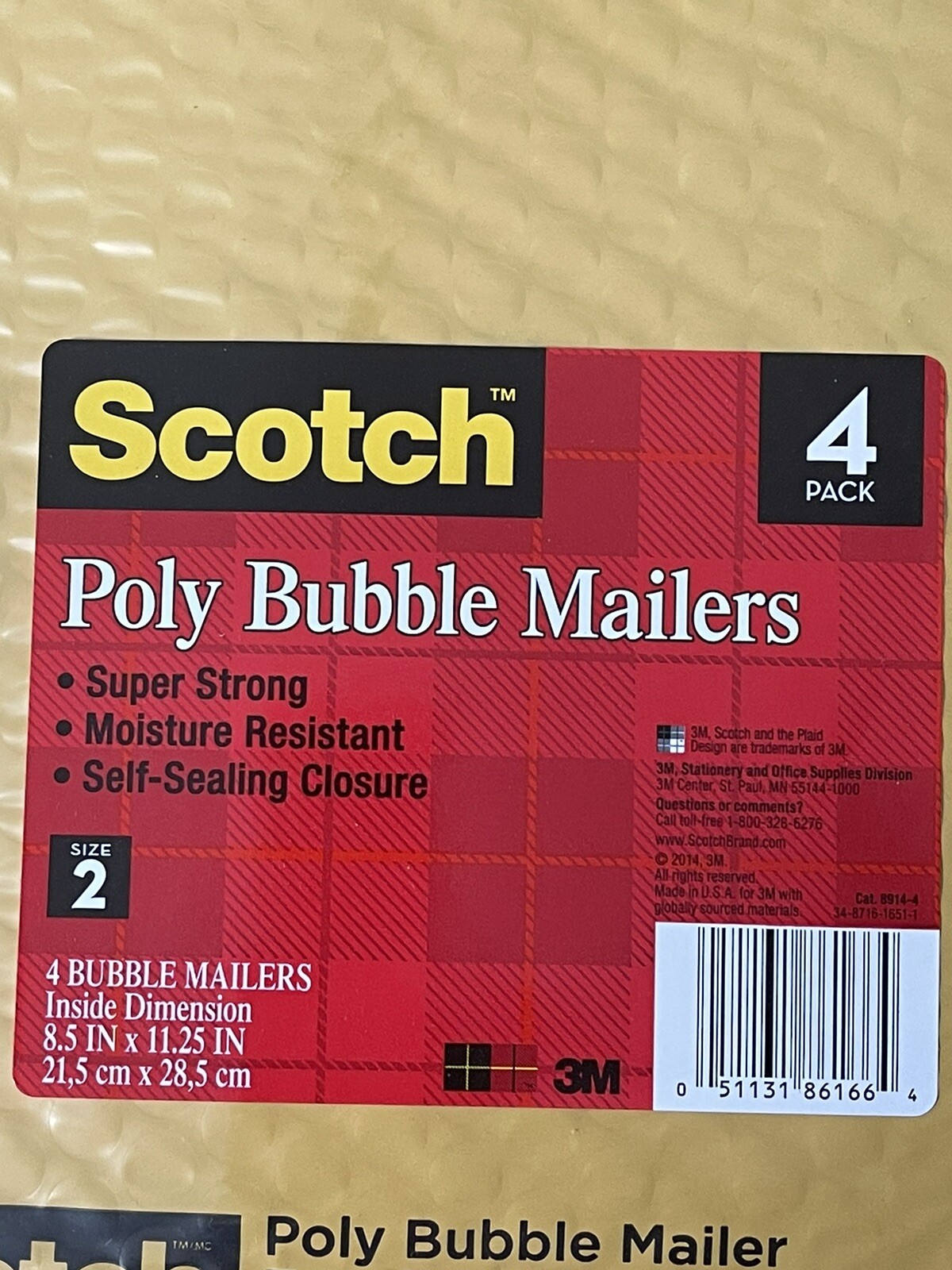New Scotch poly bubble mailers 4 Pack – Size 2 ( 8.5 in x 11.25 in ) Lot of 31
