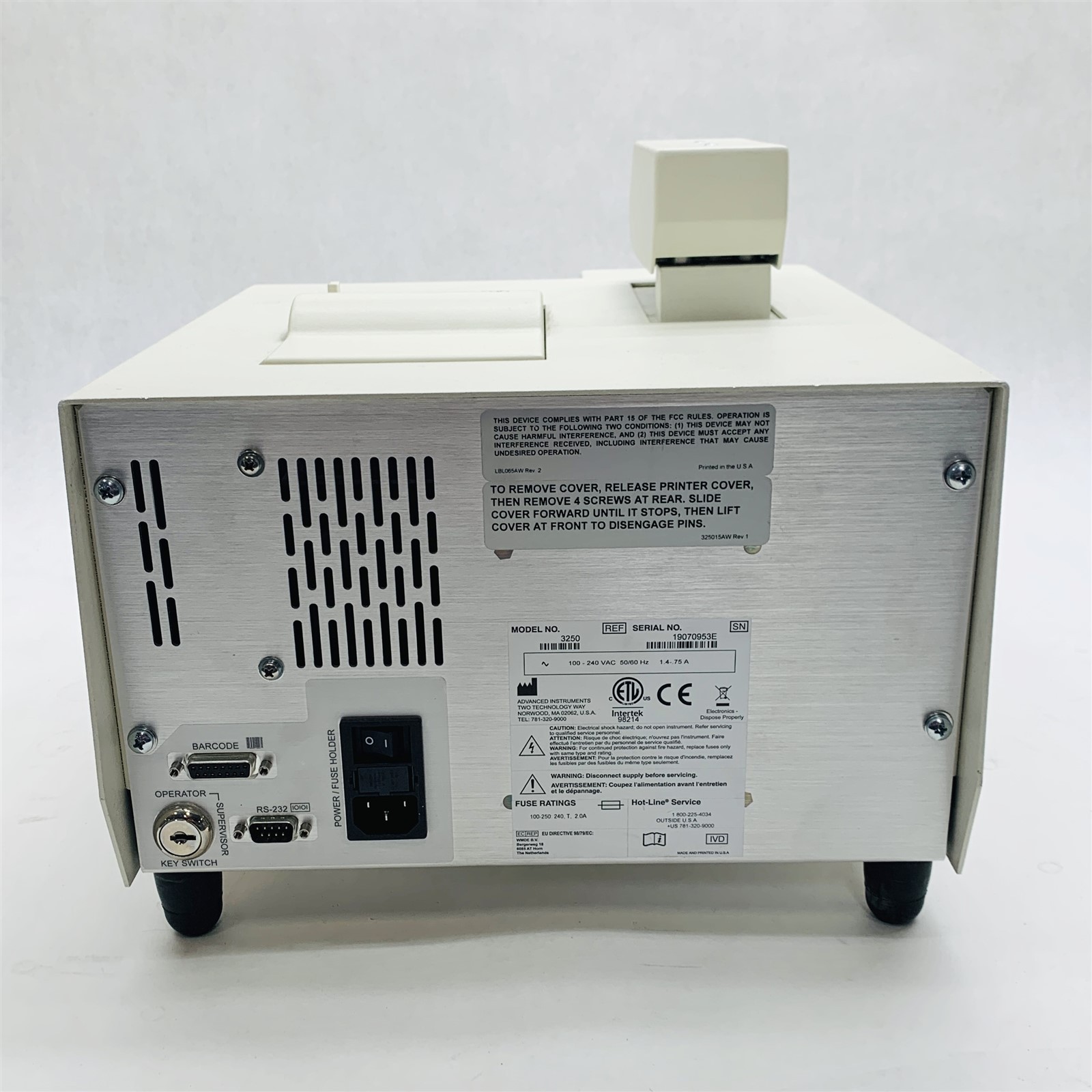 Advanced Instruments Model 3250 Laboratory Single Sample Osmometer (No Key)