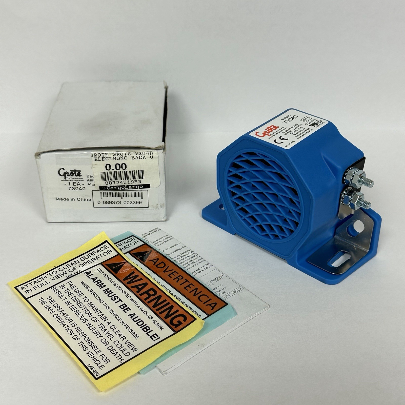 Grote 73040 Back Up Alarm, Self-Grounding, 97Db, Blue