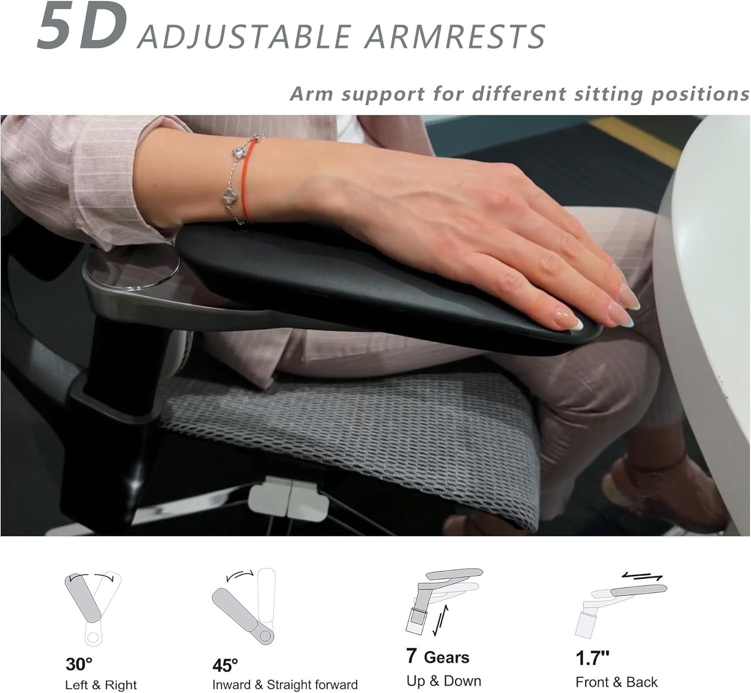 Ergonomic Office Chair, Big and Tall Mesh Computer Gaming Chair with Adaptive Lu
