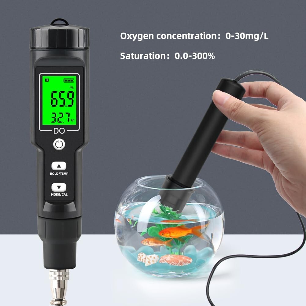Dissolved Oxygen Meter with ATC, 0-40.00 Mg/L Measurement Range, DO Meter with..