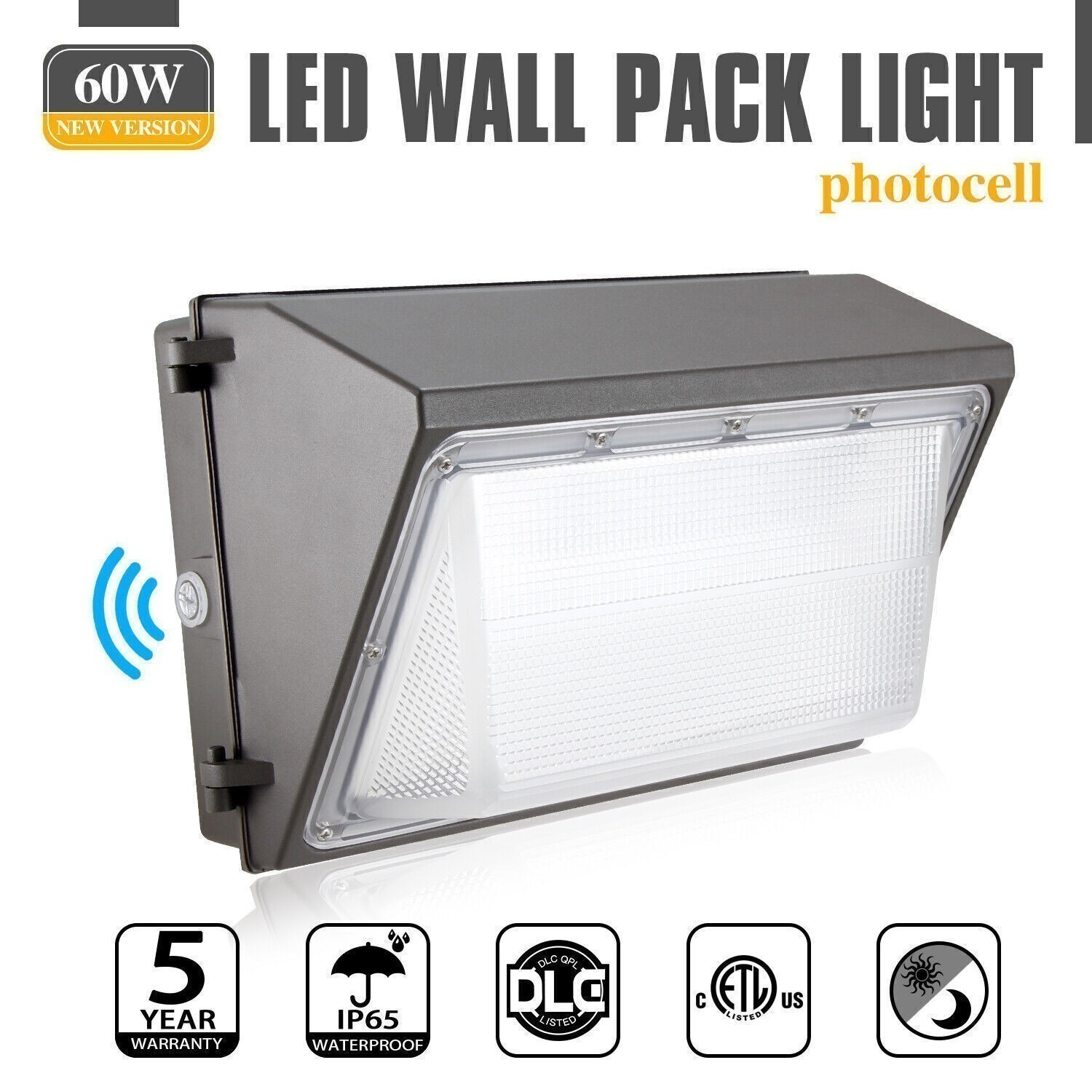 80/60/48W 2PCS LED Wall Pack Light (Photocell) Wall Lamp Outdoor Security Light