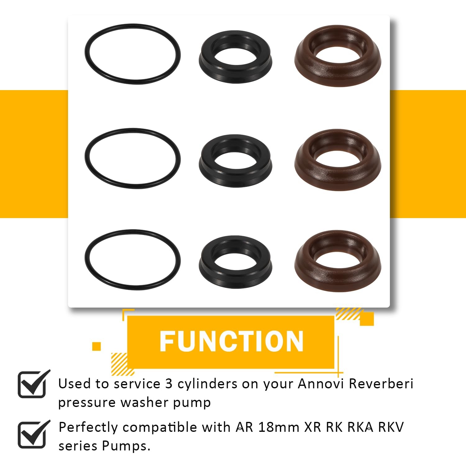 AR1857 Packing Kit 18mm Seal Gasket kit for 18.5 millimeters, black