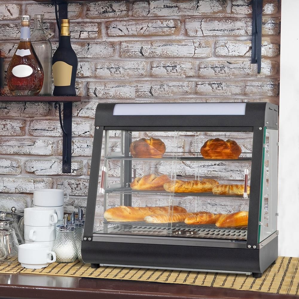 ROVSUN 26″ 3 Tiers Commercial Heat Food Pizza Warmer Display Cases 86 – 185℉ New