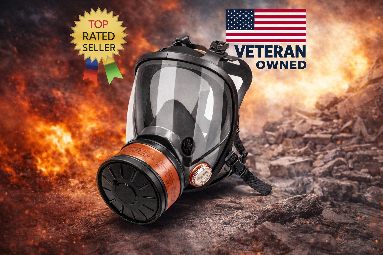 Full Face Gas Mask Respirator – Tear Gas Protection – Veteran Owned Seller Masks