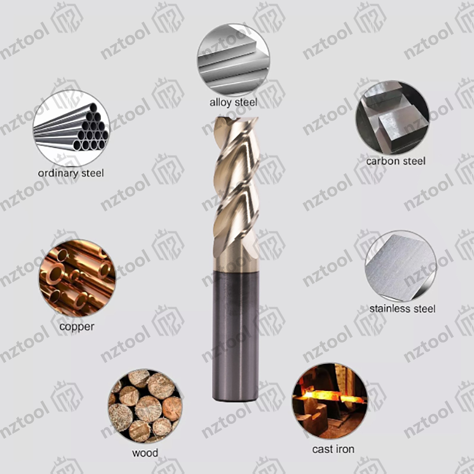 3 Flute 1/2″ Carbide End Mill – .030 Corner Radius Mill- ZRN Coated for Aluminum
