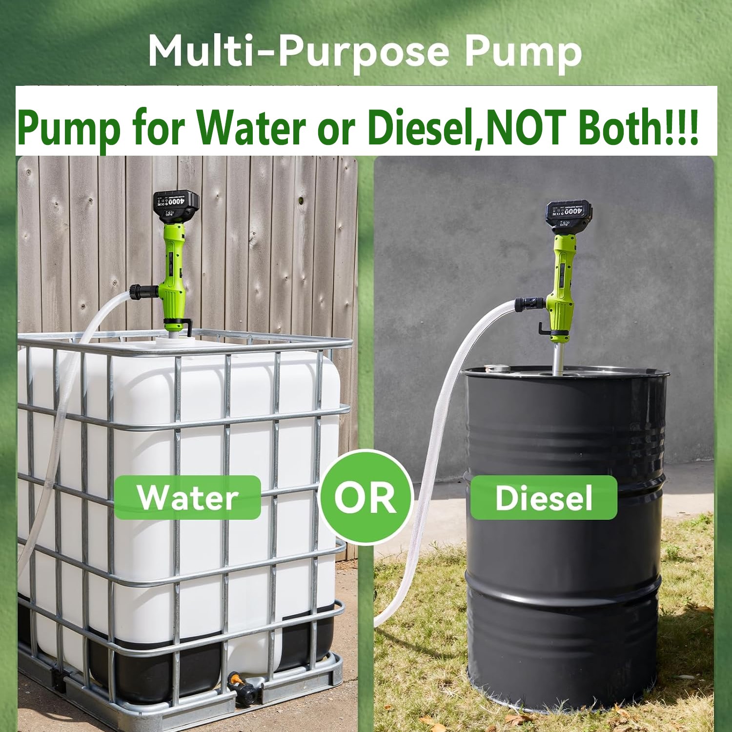 Taskstar 21V Cordless Stick Transfer Pump for Water/Diesel 720GPH 16FT Lift Head