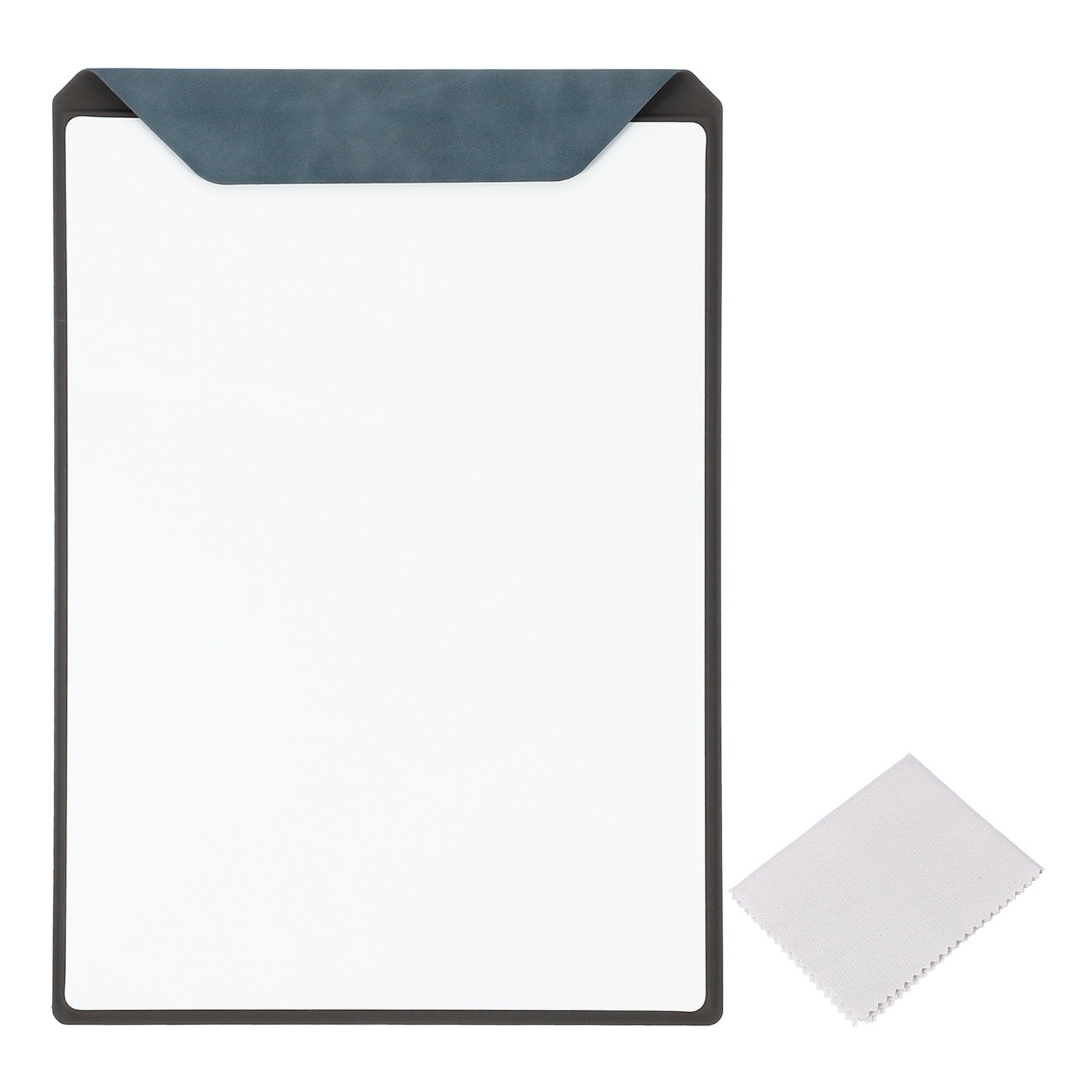 11.8×8.9″ PU Leather Calendar Dry Erase Whiteboard with Wipe Cloth, Blue