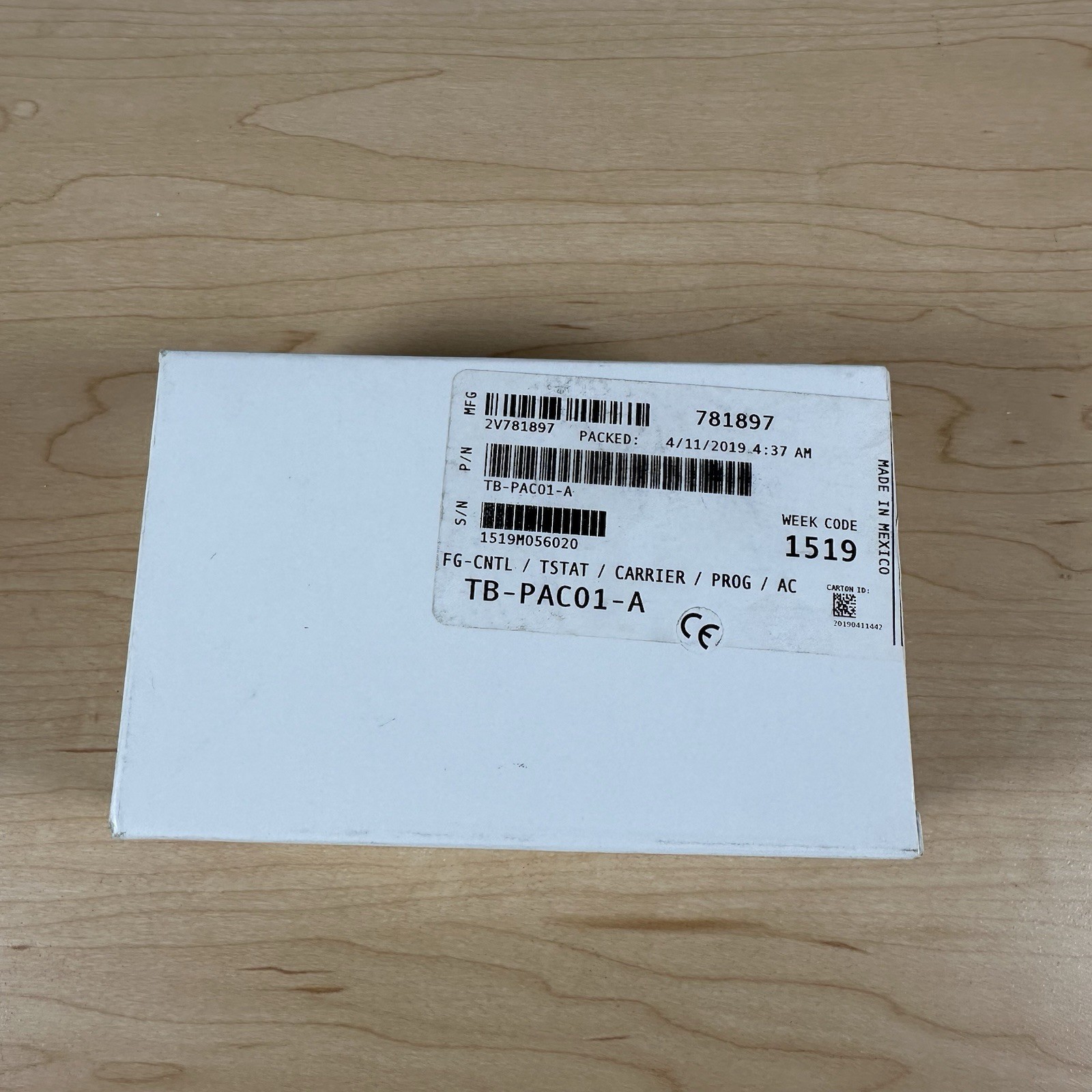 Carrier TB-PAC01-A Programmable 1H/1C Thermostat New Sealed