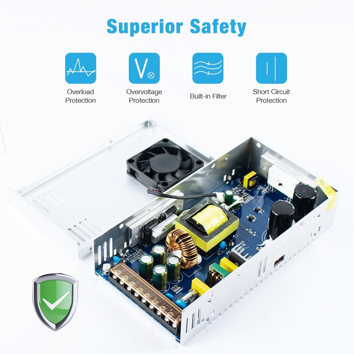 12V 50A 600W Universal Power Supply AC 110V/220V to DC 12V Regulated Switching