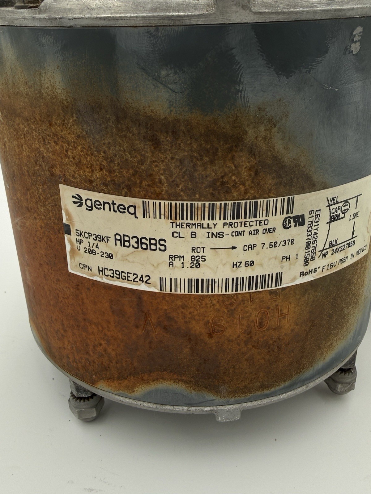 GE 5KCP39KFAB36BS Condenser Motor HC39GE242 1/4HP 208/230V 825R PM used #B1-162