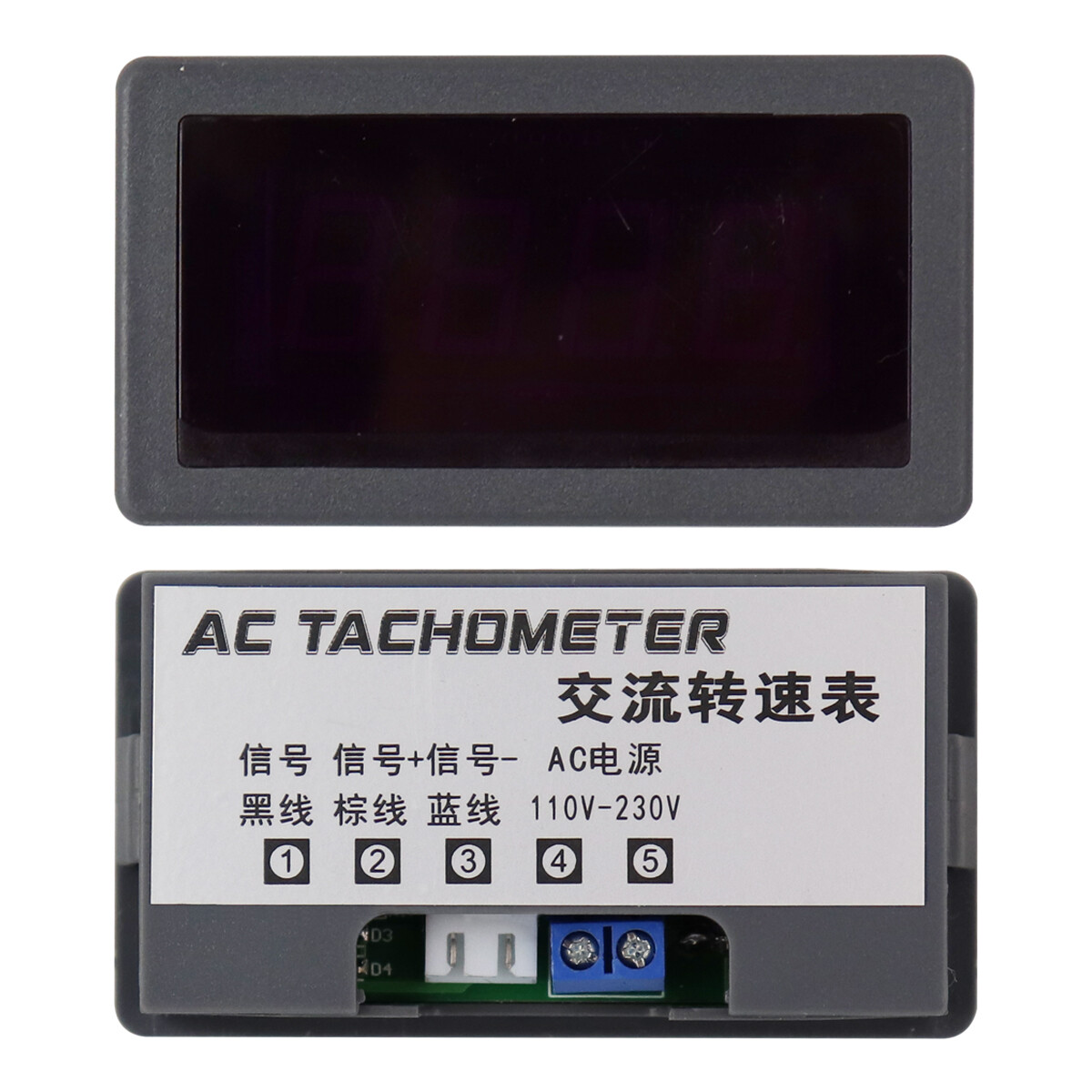AC 110V-230V High Precision Digital LED Motor Speed Tachometer Anti-jamming Hall