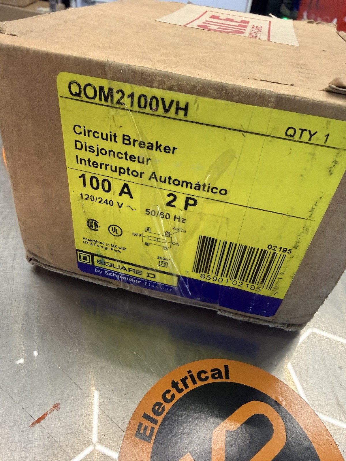 Square D QOM2100VH 2 Pole 100Amp 120/240V Main Circuit Breaker 22k AIC New