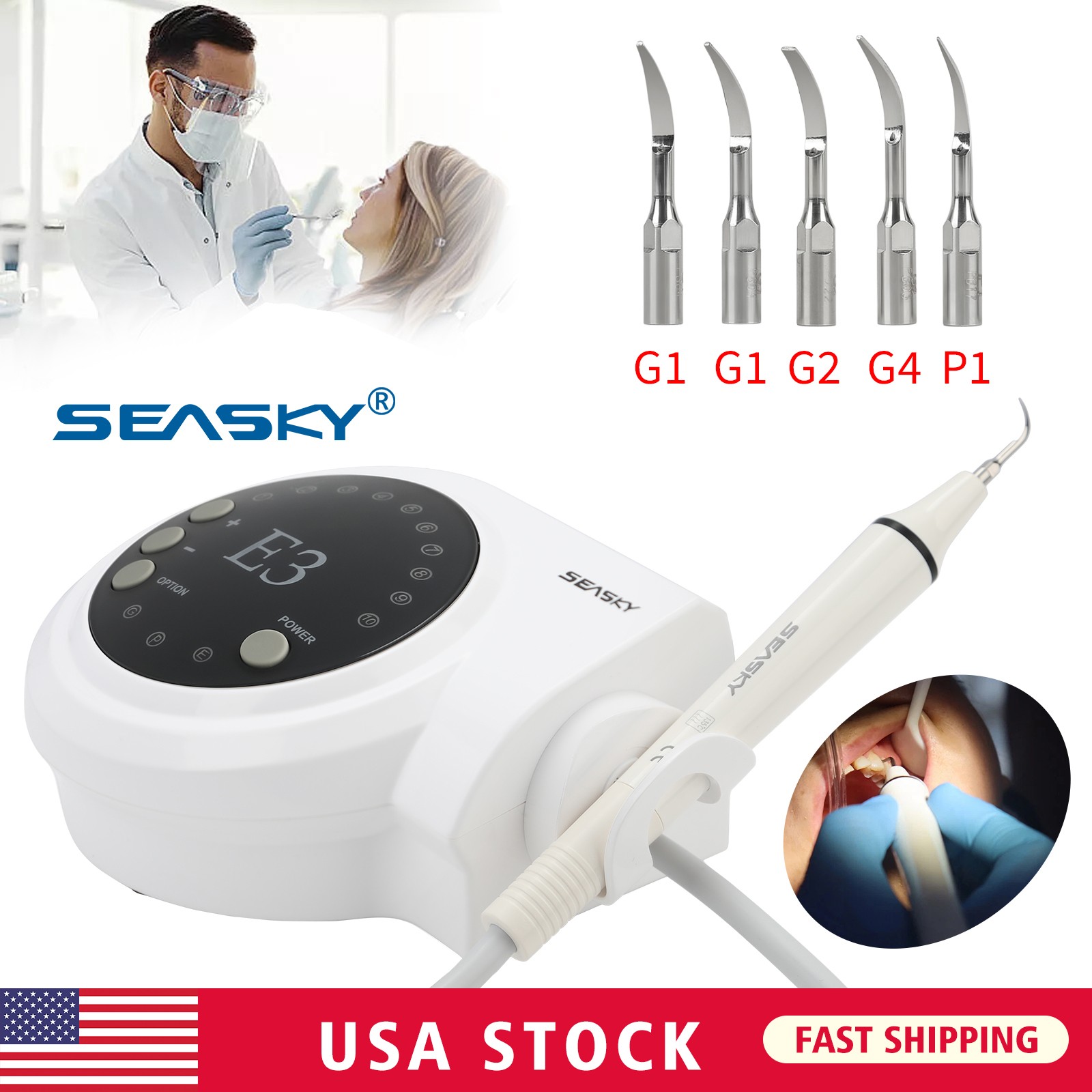 Dental Ultrasonic Piezo Scaler with detachable Handpiece fit EMS Cavitron tips