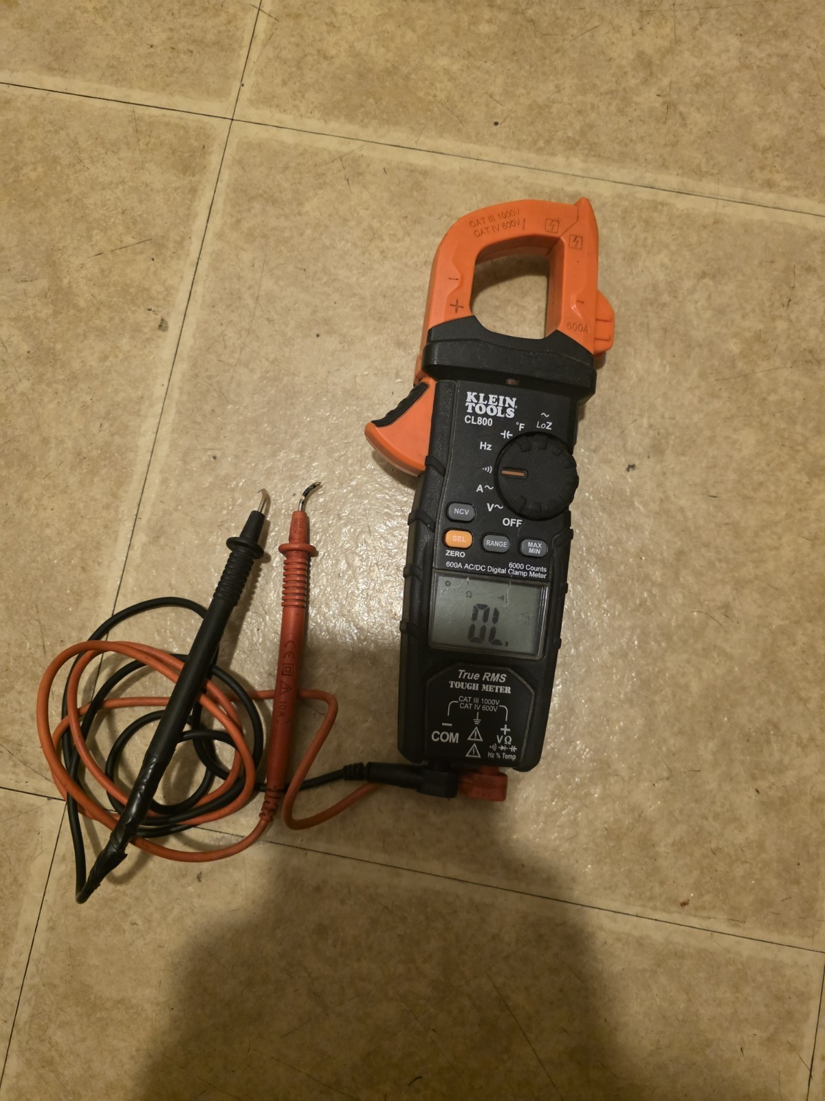 Klein Tools CL800 True RMS NCV Clamp Meter 600A 1000V CAT IV Digital