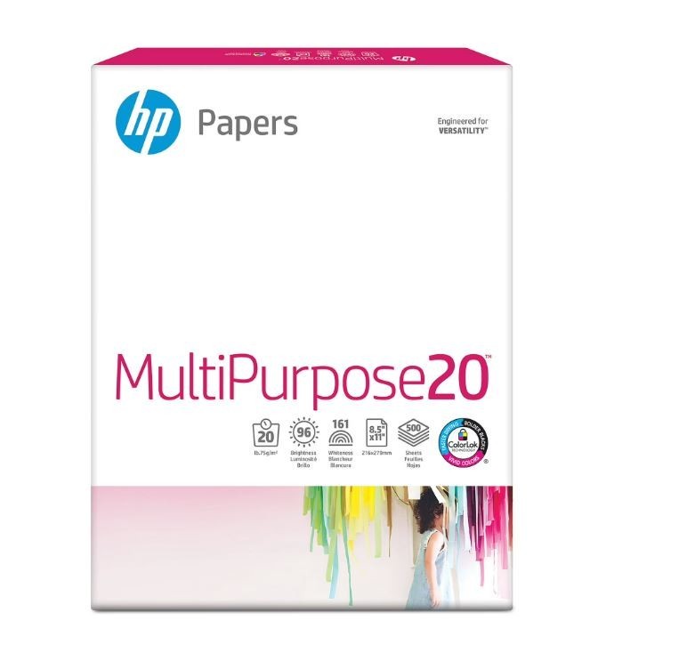 HP Multipurpose Paper, 500 Sheets , Letter ,8.5 x 11 in, HPM1120R.