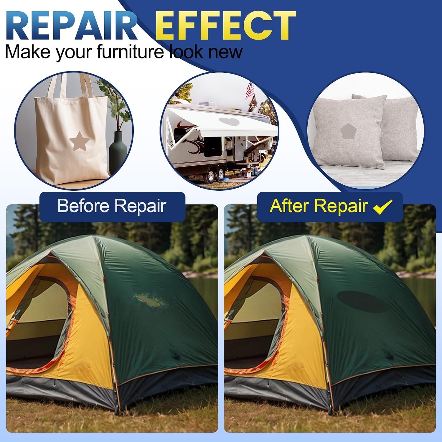 8.3″ x 11″ Waterproof Canvas Repair Patch – Perfect for Tents, Furniture & More