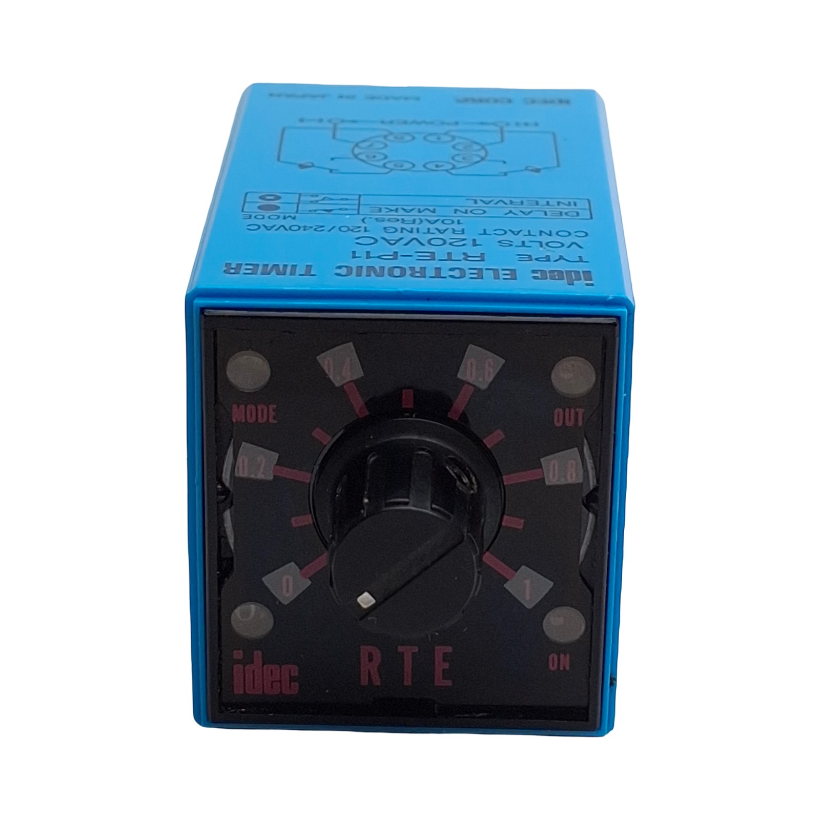 Idec RTE-P11-120VAC Time Delay Relay, 0.1s-10min Range, DPDT, 120VAC Coil