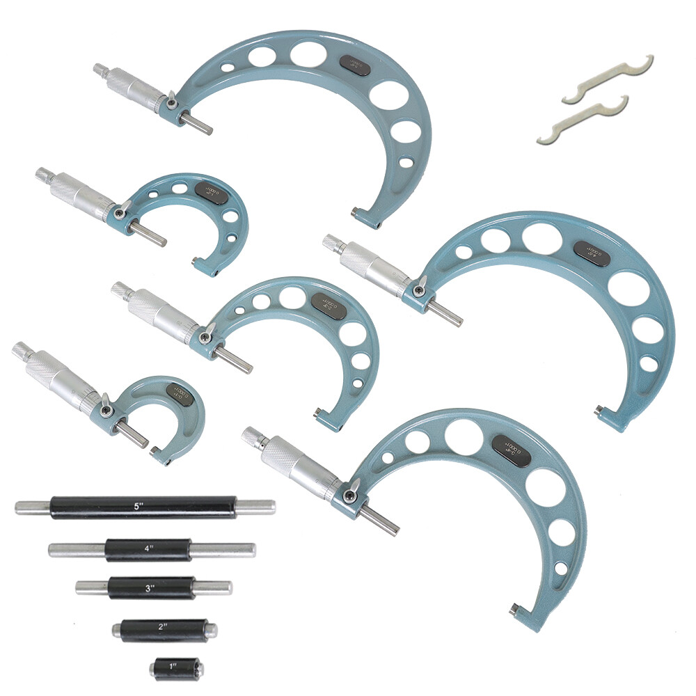 6Pcs Set 0.0001″ Precision Outside Micrometer 0-6″ Carbide Standards Set