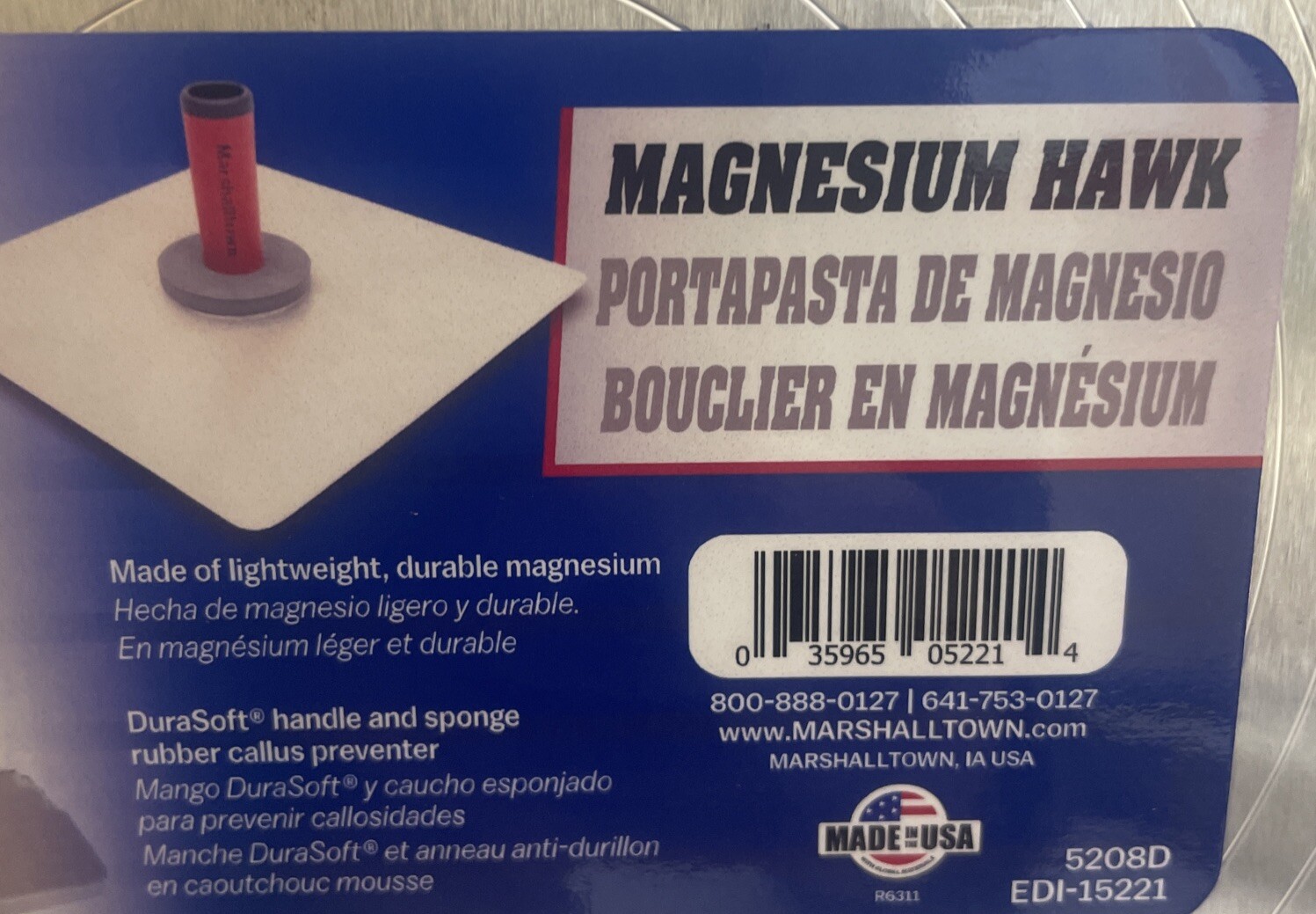 Marshalltown 14 In. X 14 In. Magnesium Hawk Durasoft Handle