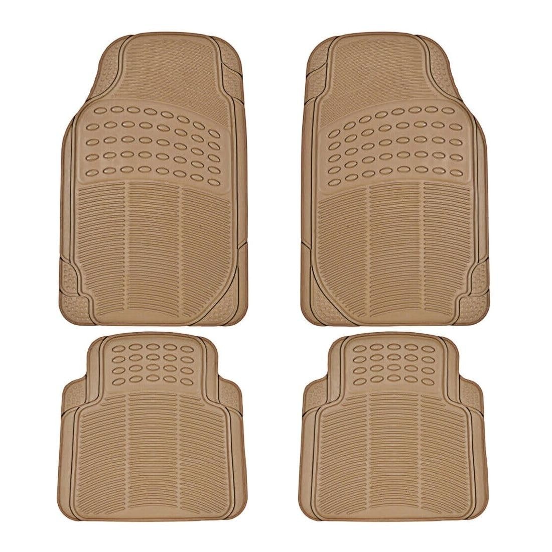 Car Floor Mats All Weather Heavy Duty Trimmable Tan Beige Rubber MT-654-BG_EBJ3
