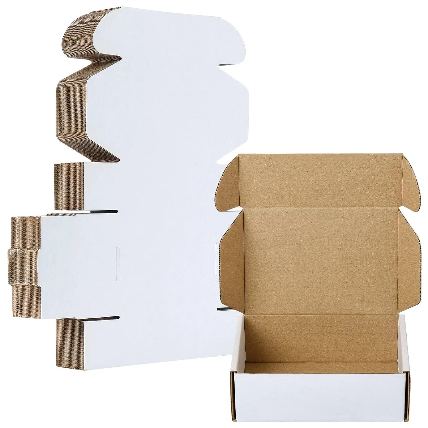 6x4x2” Shipping Boxes 50 Pack White Corrugated Cardboard Box Mailer Paper Boxes