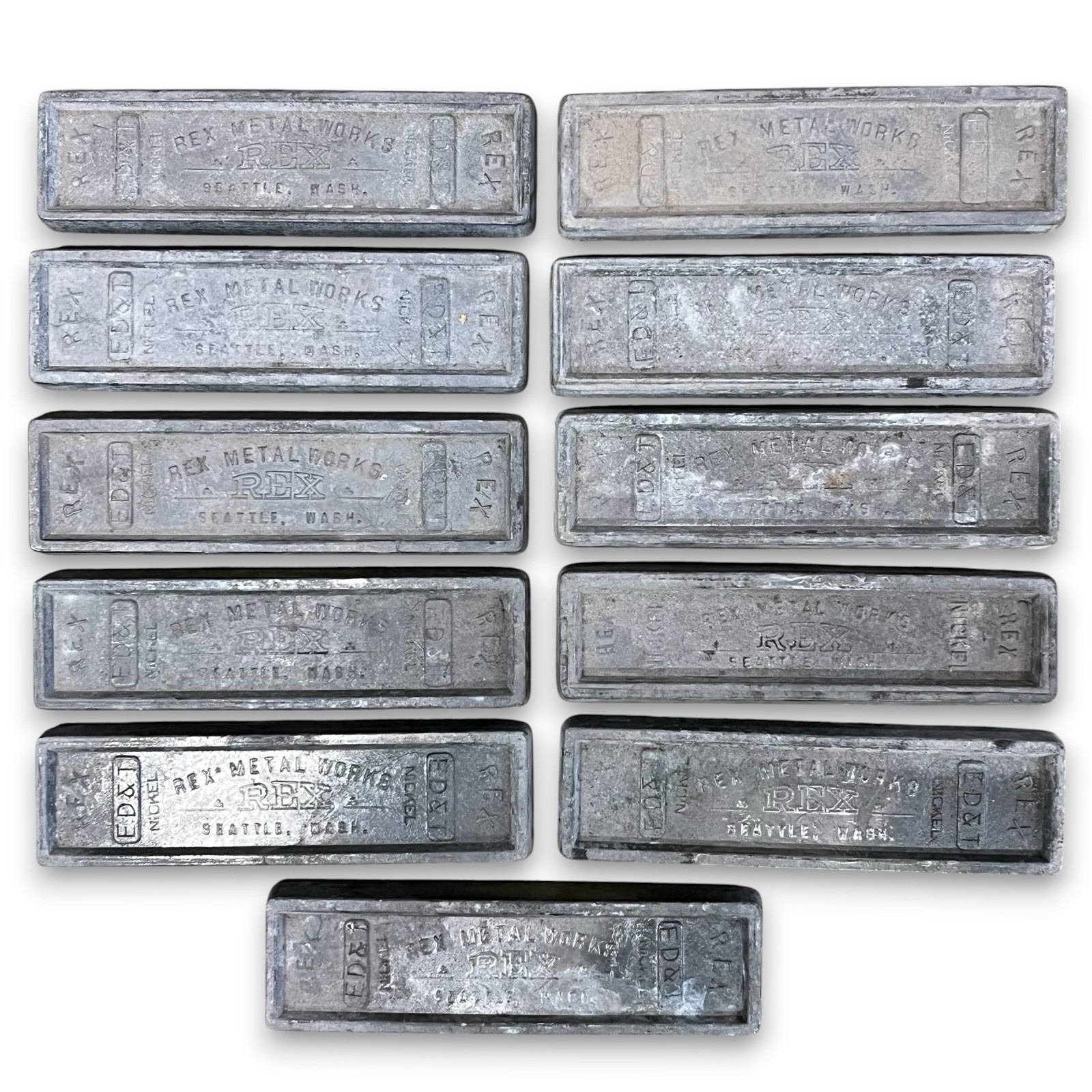 2# 13oz. Rex Metal Works Nickel Babbitt Ingot Bar Seattle WA