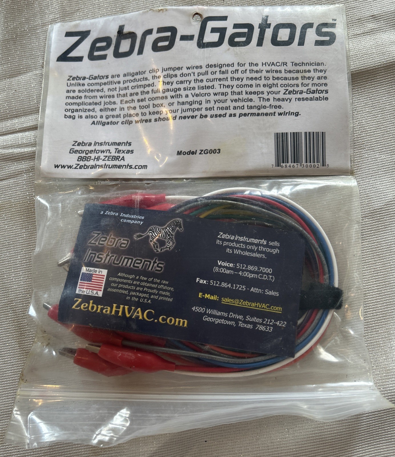 Zebra Instruments Zebra-Gators ZG003 Jumper Wires 8-Piece Alligator Lead Set Med