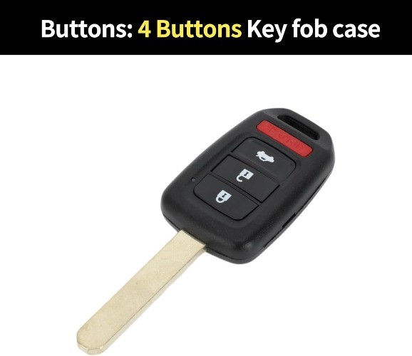 Replacement Key Fob Case for 2013-2015 Honda Accord, 4-Button Remote Shell MLBHL