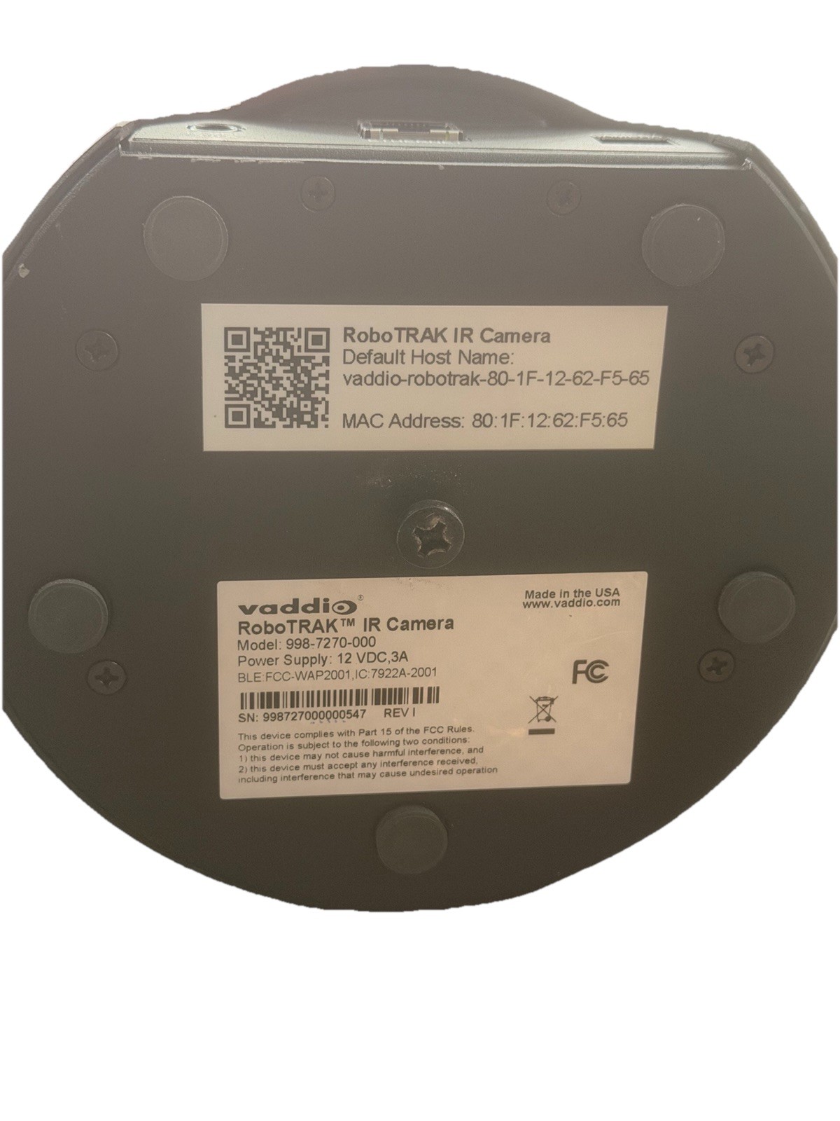 Vaddio Roboshot 12 HD PTZ Camera – Model 998-9900-000