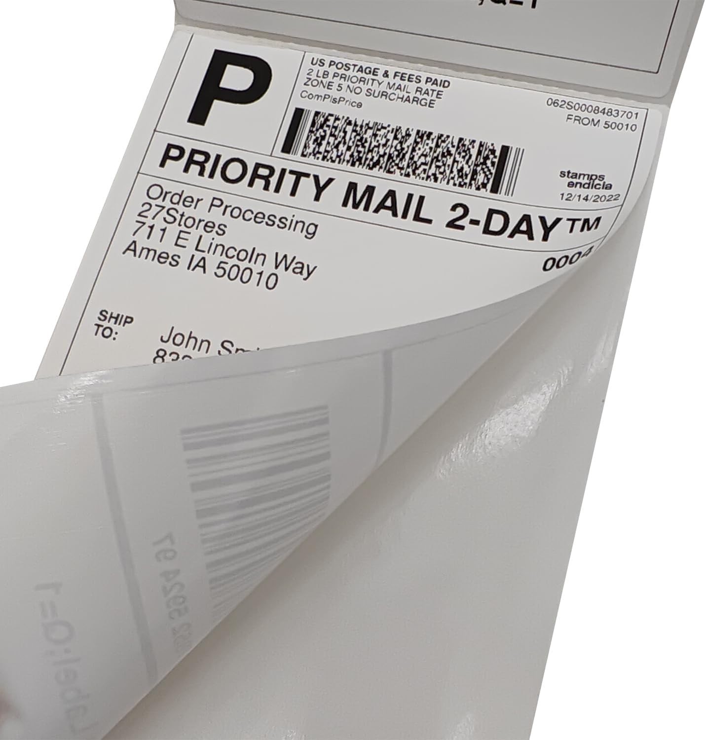 4×6 Fanfold Direct Thermal Shipping Labels for Zebra & Rollo Printer 100 Labels