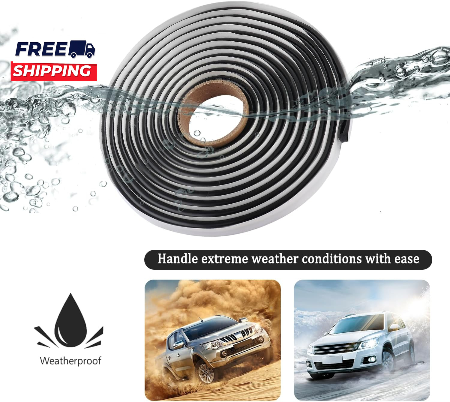 13Ft Car Headlight Sealant Butyl Tape Waterproof Sealant Caulking Tape Avoids