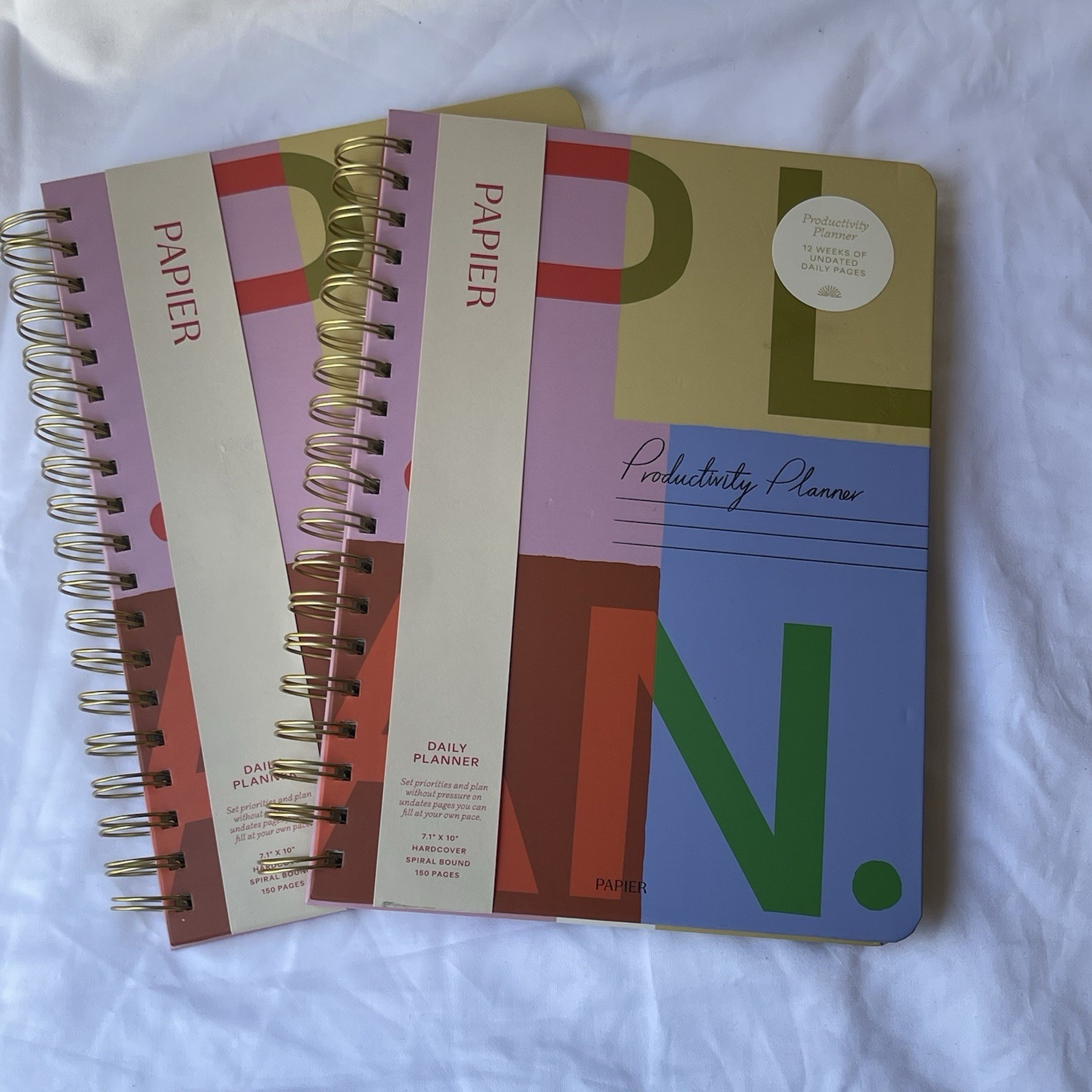 Papier Productivity Planner Spiral Bound Undated Hardcover 7″x10″ 12 Weeks 1unit