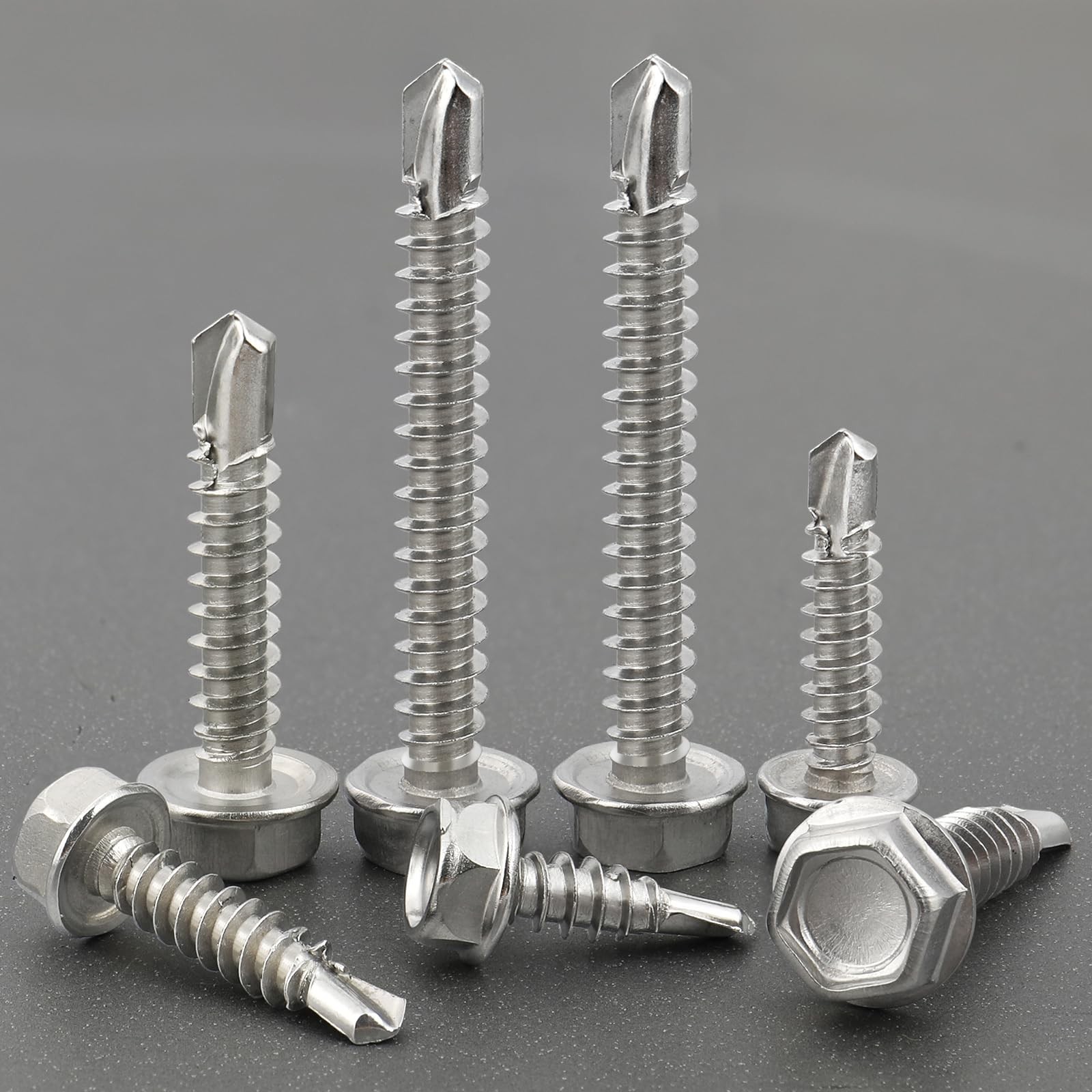 VGBUY 150Pcs Self Drilling Screws Assortment Kit, 410 1.5 inches, Silver