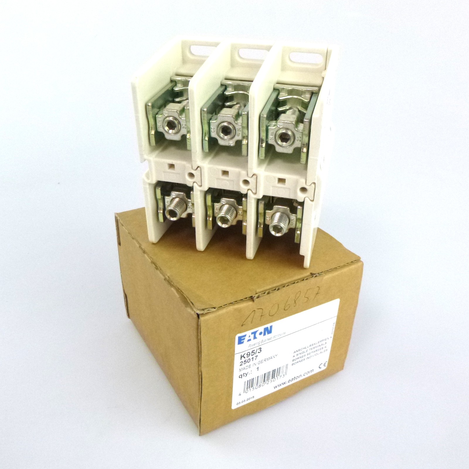 Eaton Terminal Block K95/3 25017 160A 3p Original Packaging