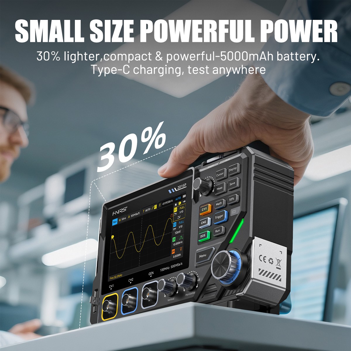 NEW FNIRSI 2D15P 100Mhz Digital Oscilloscope Multimeter DDS Signal Generator ..