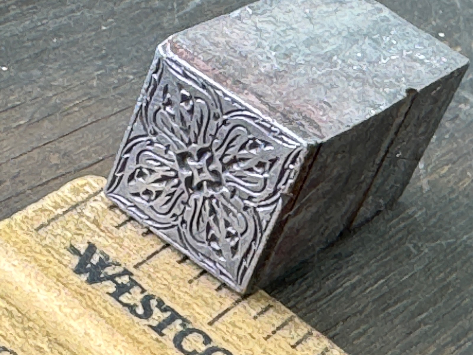 Antique metal letterpress PRINTING BLOCK Decorative Ornate Ornamental Design