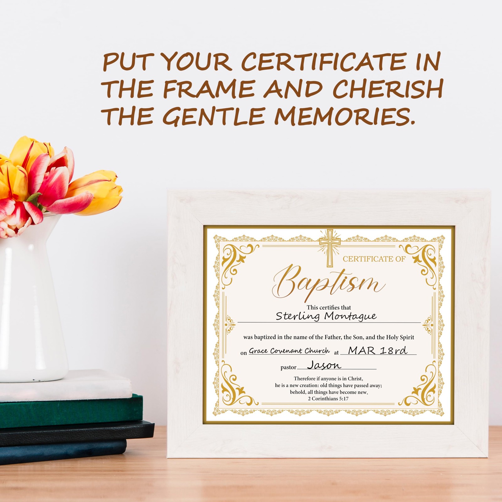 Baptism Certificates for Church – 8 x 10 Inches Blank Baby Dedication Award, …