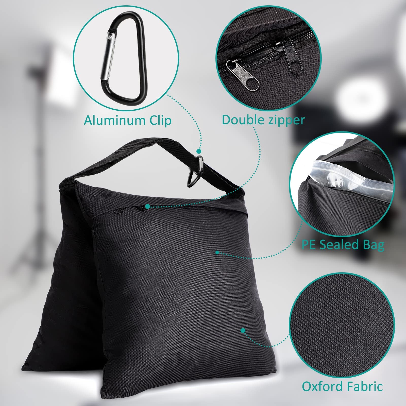 Aimosen 4 Packs Sandbags Weight Bags for Light Stand Photography Video Equipm…