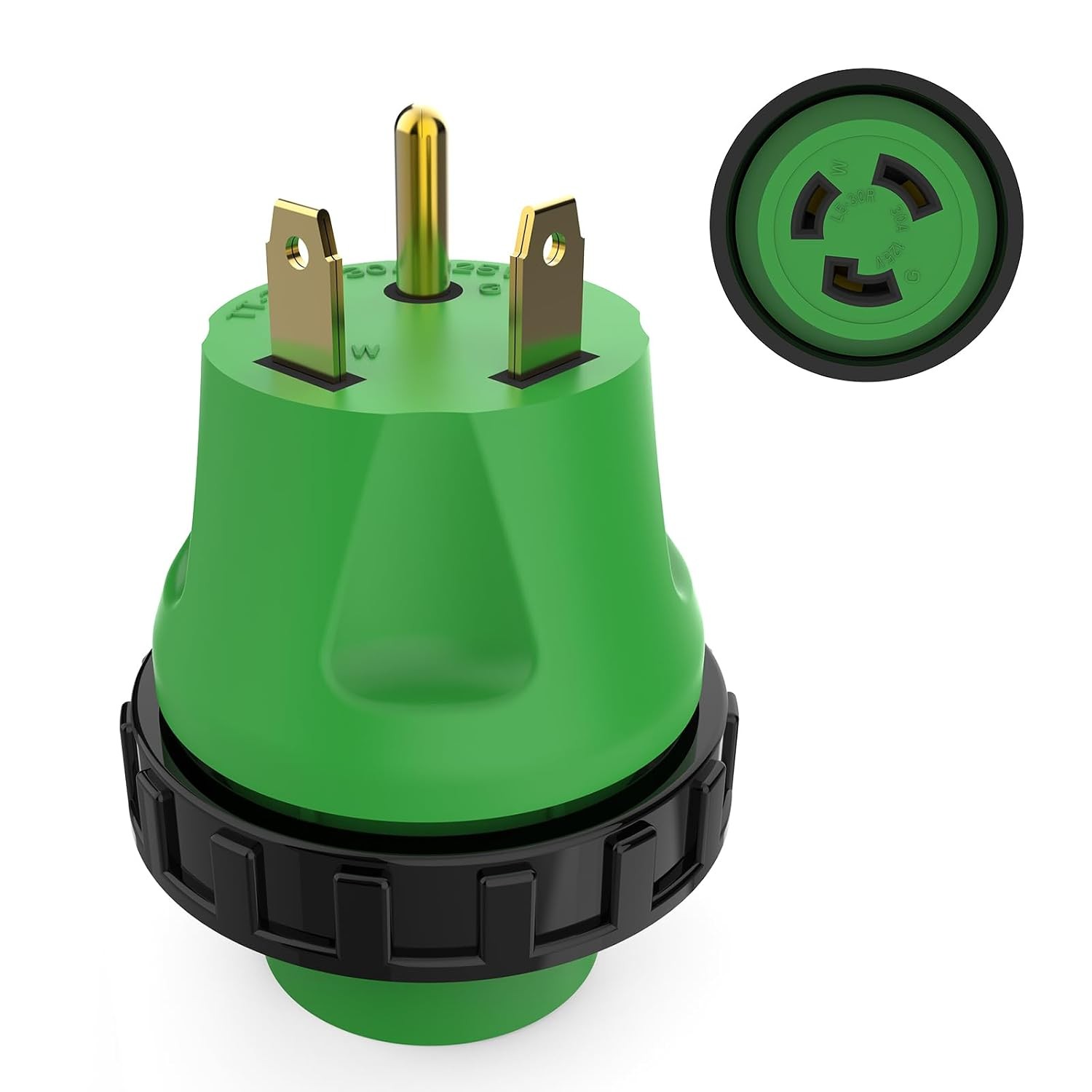 RVGUARD 30 Amp to 30 Amp RV Adapter Plug with Locking Connector, NEMA TT-30P to