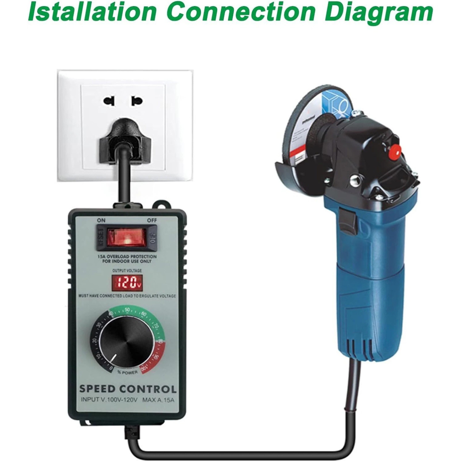 Brand New 120V AC Motor Speed Controller with Overload Protection Safety Feature