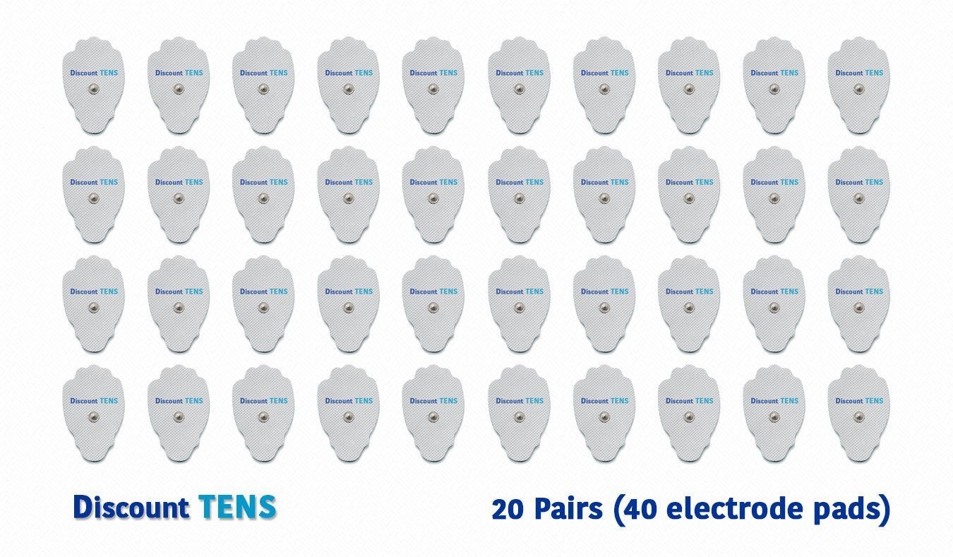 TENS Large Snap On Electrode Pads, 20 Pairs (40 Pads)